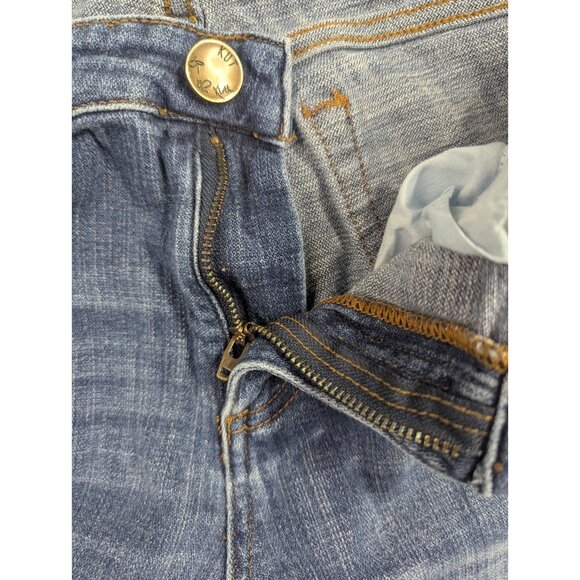 Kut from the Kloth Jeans Womens Size 12 Blue Amy Crop Straight Leg Rolled Cuffs - Picture 12 of 15